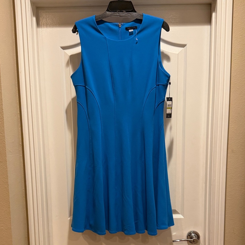 Tommy Hilfiger Sleeveless Blue Fit-and-Flare Dress 14 New
